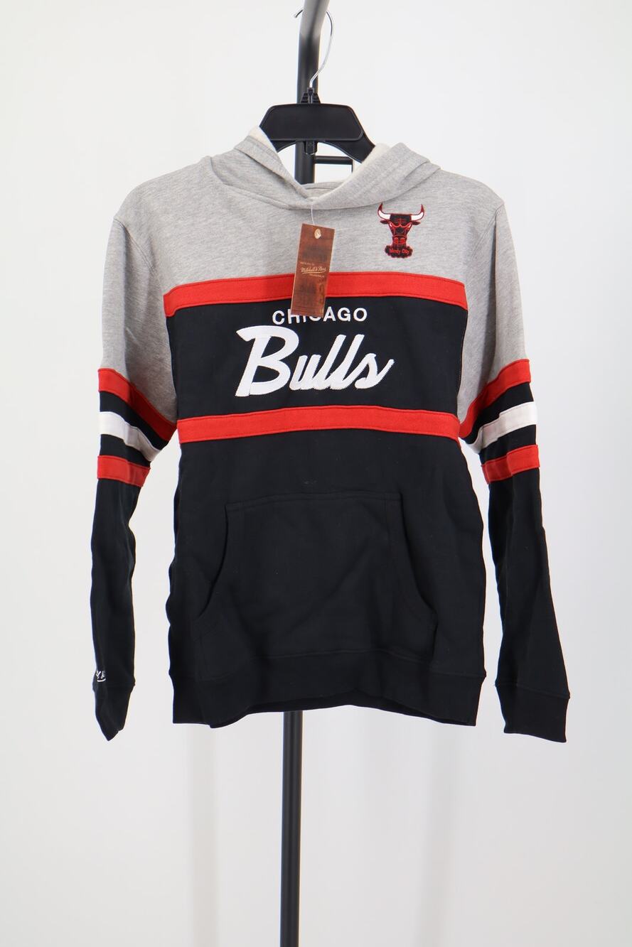 NEW NBA Mitchell & Ness Chicago Bulls Head Coach Hoodie Men's Colorblock Size L